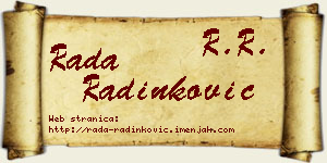 Rada Radinković vizit kartica